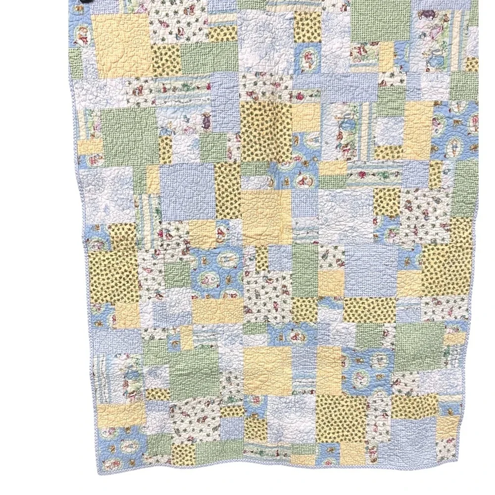 Beatrix Potter Peter Rabbit Baby‎ Quilt 42x36 Pastel Patchwork Nursery